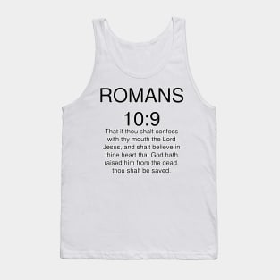 Romans 10>9 Bible Verse Text KJV Tank Top